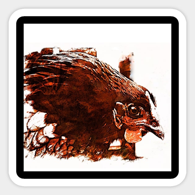 ANGRY CHICKEN Sticker by JOHN COVERT ILLUSTRATIONS
